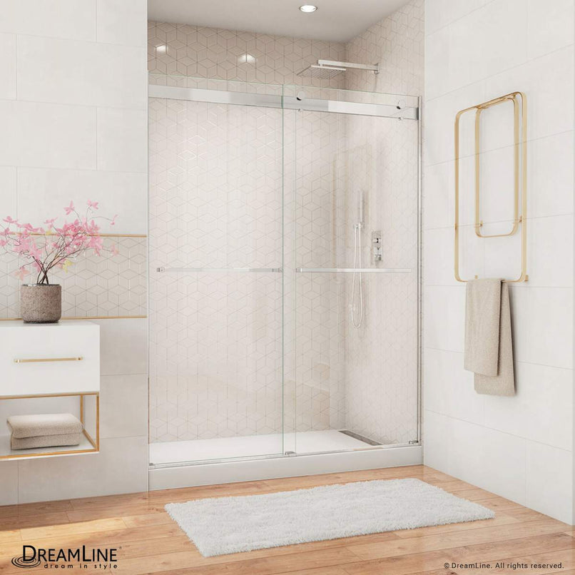 Essence 76" High x 60" Wide Bypass Frameless Shower Door with Clear Glass - image 1