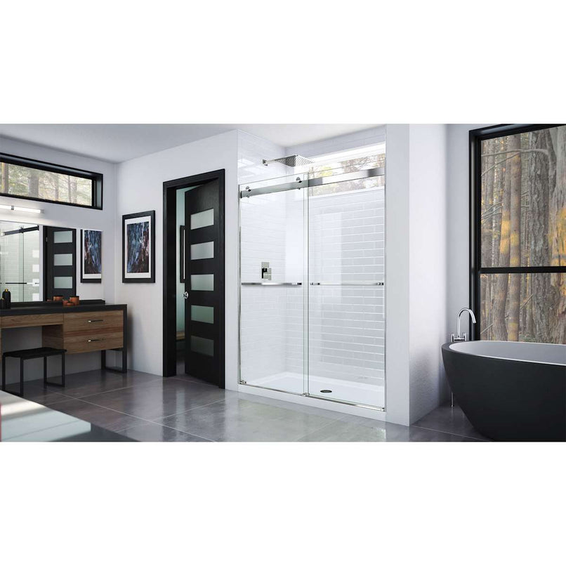 Essence 76" High x 60" Wide Bypass Frameless Shower Door with Clear Glass - image 17