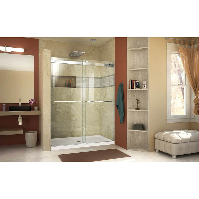 Essence 76" High x 60" Wide Bypass Frameless Shower Door with Clear Glass - image 2