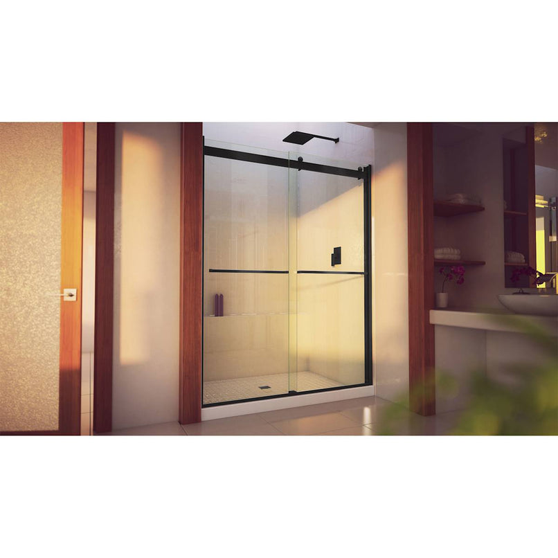 Essence-H 76" High x 60" Wide Bypass Semi Frameless Shower Door with Clear Glass - image 12