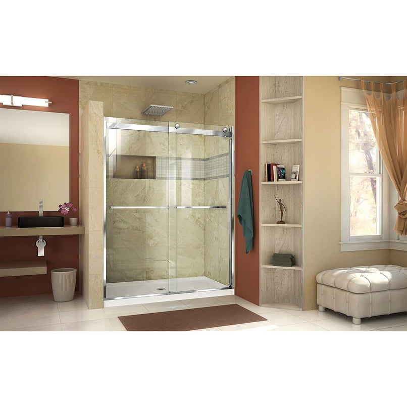 Essence-H 76" High x 60" Wide Bypass Semi Frameless Shower Door with Clear Glass - image 2
