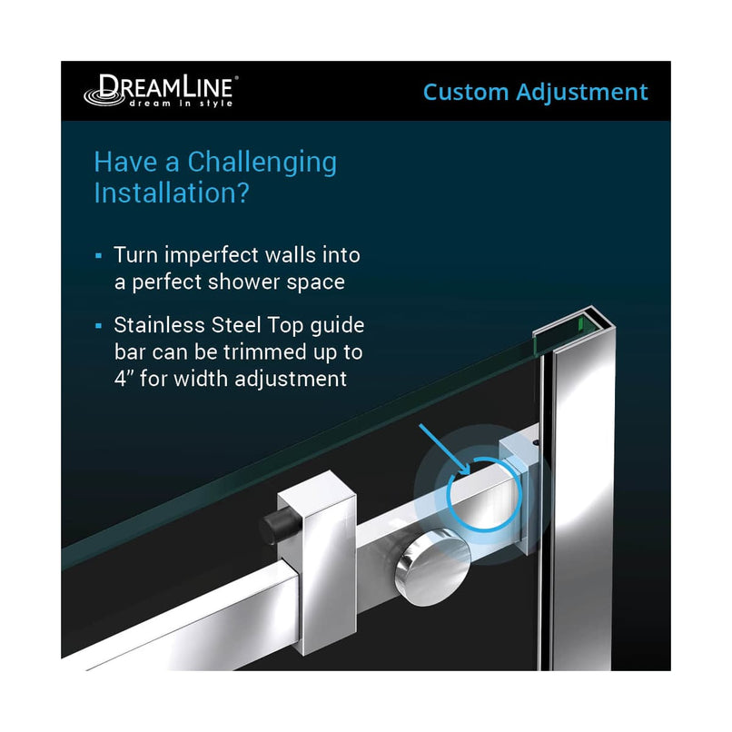 Enigma Air 76" High x 48" Wide Sliding Frameless Shower Door with Clear Glass - image 11