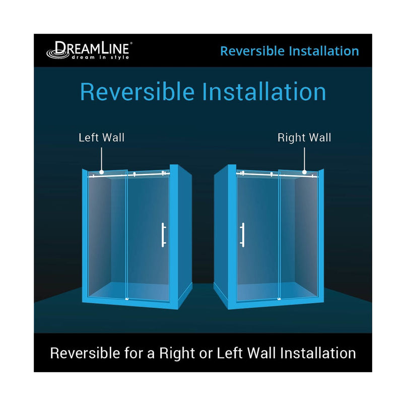 Enigma Air 76" High x 48" Wide Sliding Frameless Shower Door with Clear Glass - image 12
