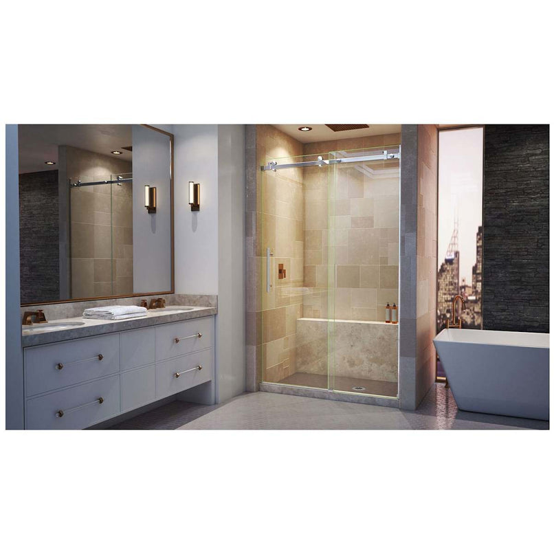 Enigma Air 76" High x 48" Wide Sliding Frameless Shower Door with Clear Glass - image 4