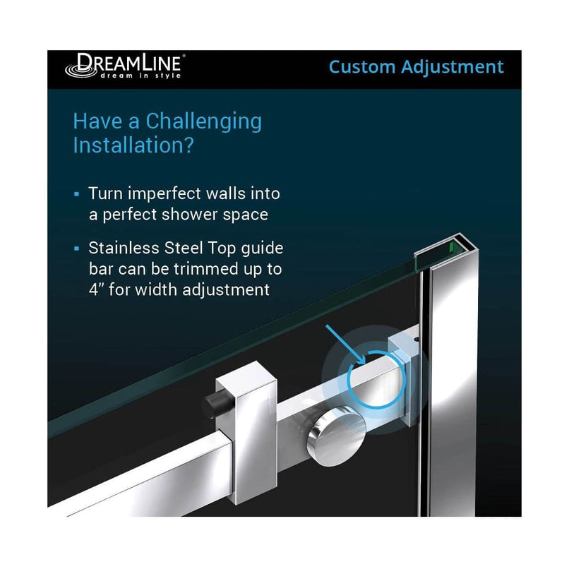 Enigma Air 76" High x 60" Wide Sliding Frameless Shower Door with Clear Glass - image 2