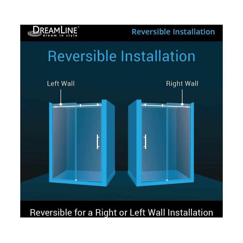 Enigma Air 76" High x 60" Wide Sliding Frameless Shower Door with Clear Glass - image 3