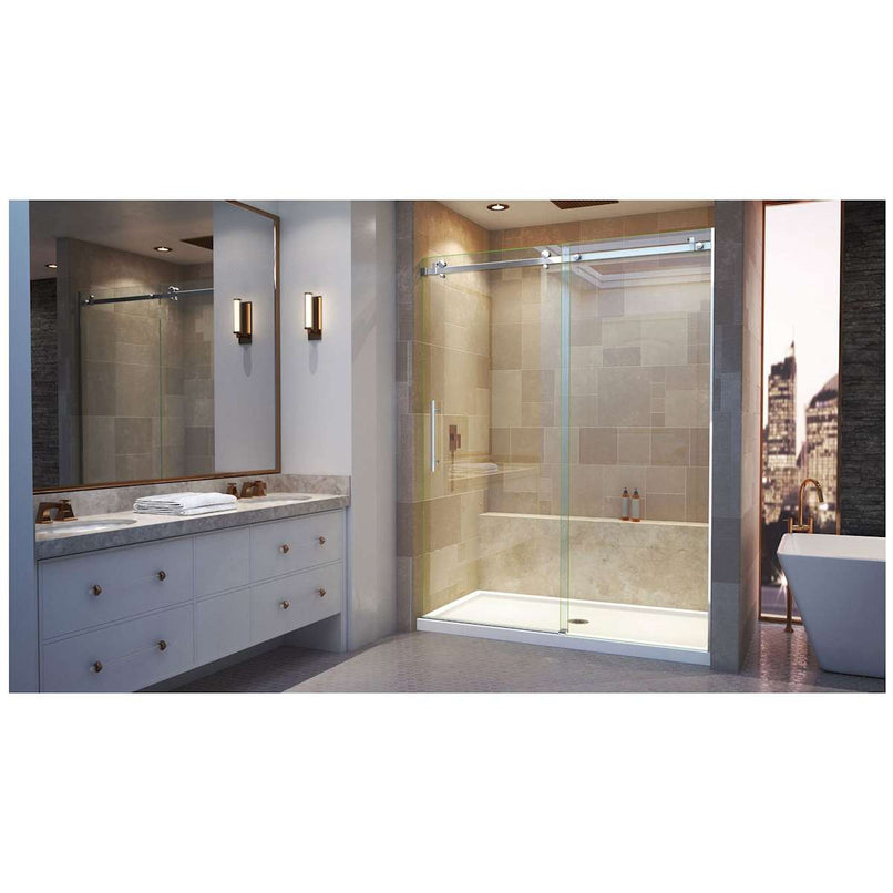 Enigma Air 76" High x 60" Wide Sliding Frameless Shower Door with Clear Glass - image 9