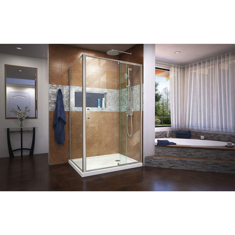 Flex 34-1/2" D x 38 - 42" W x 72" H Semi-Frameless Pivot Shower Enclosure - image 8