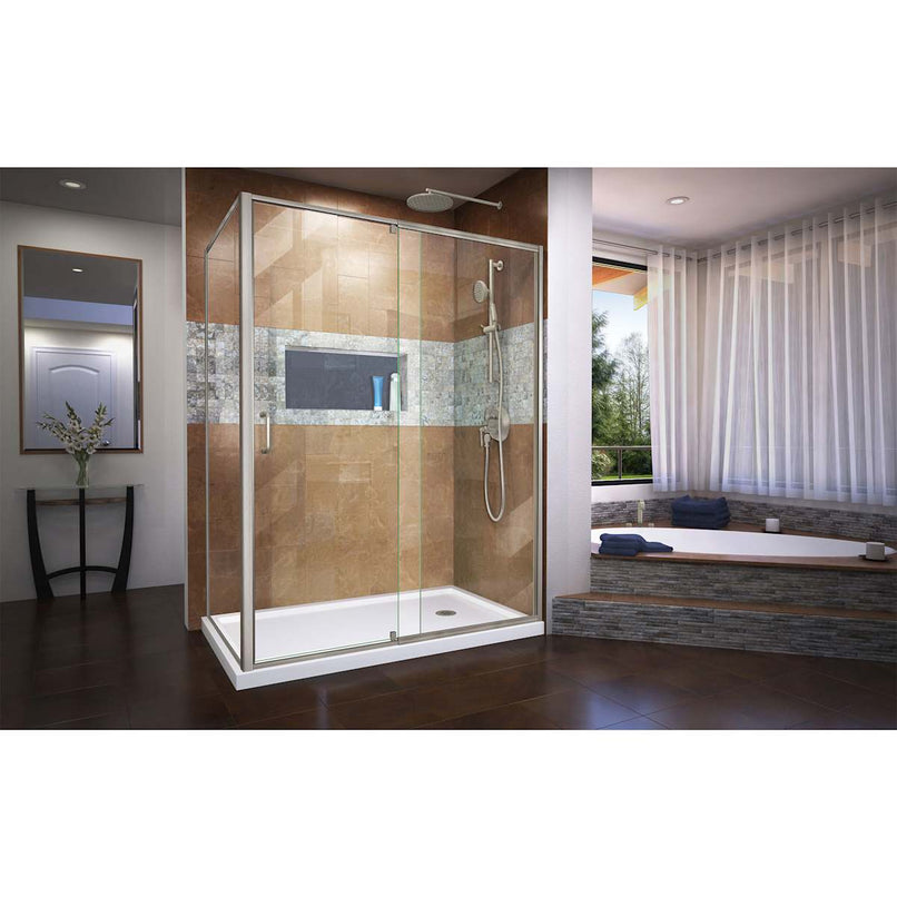 Flex 34-1/2" D x 50 - 54" W x 72" H Semi-Frameless Pivot Shower Enclosure - image 8