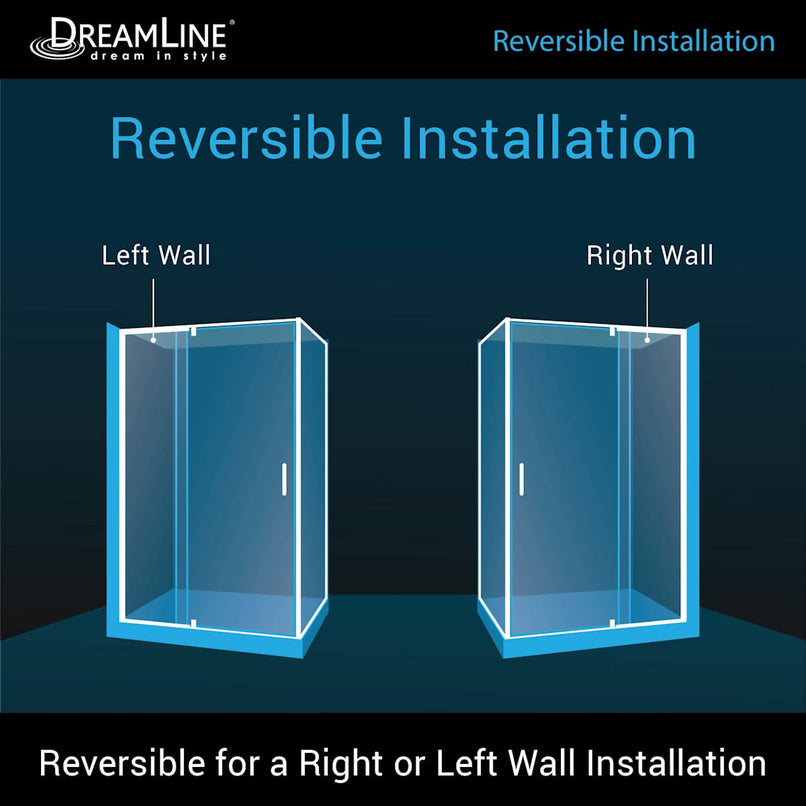 Flex 40" D x 38 - 42" W x 72" H Semi-Frameless Pivot Shower Enclosure - image 3