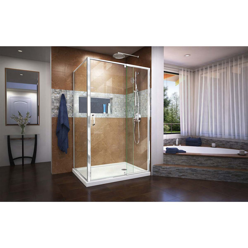 Flex 40" D x 38 - 42" W x 72" H Semi-Frameless Pivot Shower Enclosure - image 4
