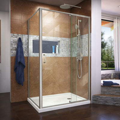 Flex 40" D x 38 - 42" W x 72" H Semi-Frameless Pivot Shower Enclosure - image 1