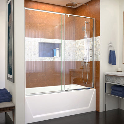 Flex 56-60" W x 58" H Semi-Frameless Pivot Tub Door - image 1