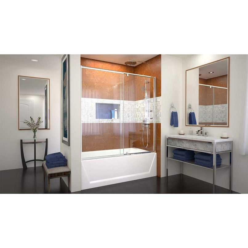 Flex 56-60" W x 58" H Semi-Frameless Pivot Tub Door - image 4
