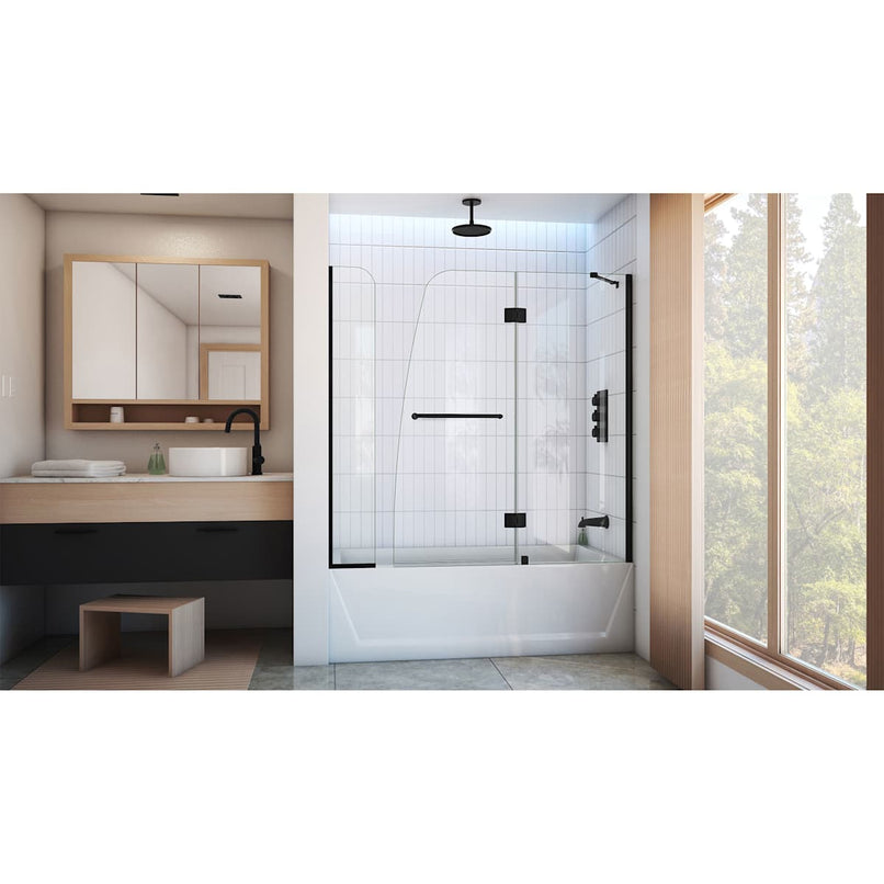 Aqua 56 - 60" W x 58" H Frameless Hinged Tub Door with Extender Panel - image 8
