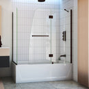 Aqua 56 - 60" W x 30" D x 58 " H Frameless Hinged Tub Door with 30 " Return Panel - image 1