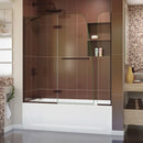 Aqua Ultra 58" High x 60" Wide Hinged Frameless Tub and Shower Screen with Tempered Glass - image 1