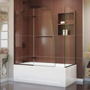 Aqua Ultra 58" High x 60" Wide Hinged Frameless Tub and Shower Screen with Tempered Glass - image 1