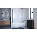 Aqua Uno 56 - 60" W x 58" H Frameless Hinged Tub Door with Extender Panel - image 4