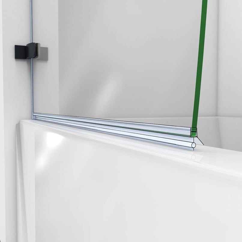 Aqua Uno 56 - 60" W x 58" H Frameless Hinged Tub Door with Extender Panel - image 11
