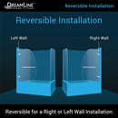 Aqua Uno 56 - 60" W x 30 " D x 58" H Frameless Hinged Tub Door with Return Panel - image 3