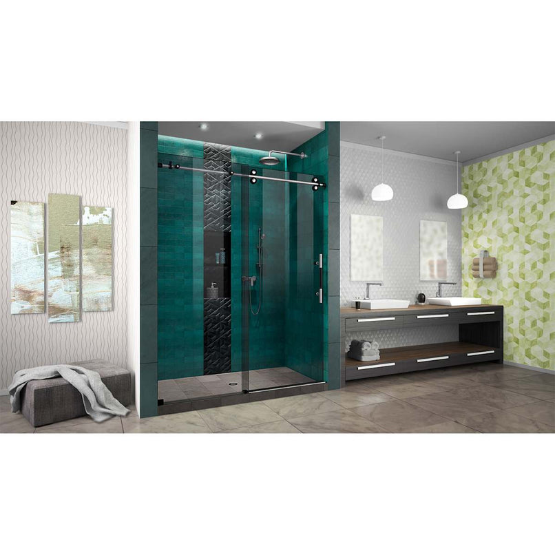 Enigma-XO 76" High x 60" Wide Sliding Frameless Shower Door with Clear Glass - image 16