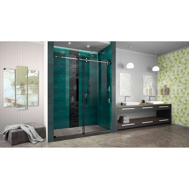 Enigma-XO 76" High x 60" Wide Sliding Frameless Shower Door with Clear Glass - image 17