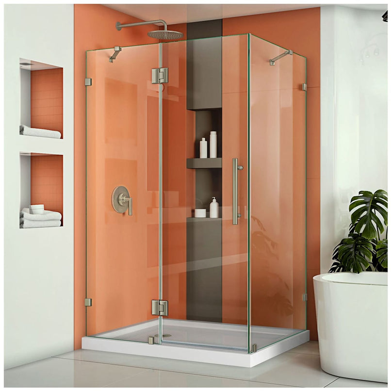 Quatra Lux 72" High x 46-5/16" Wide x 34-5/16" Deep Hinged Frameless Shower Enclosure with Clear Glass - image 8