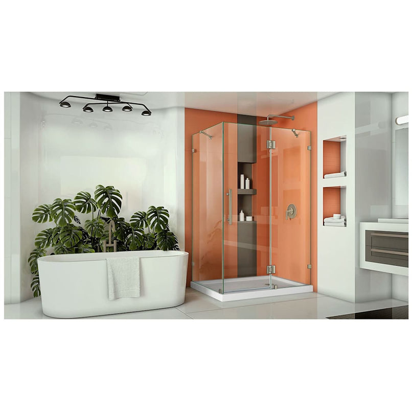Quatra Lux 72" High x 46-5/16" Wide x 34-5/16" Deep Hinged Frameless Shower Enclosure with Clear Glass - image 10