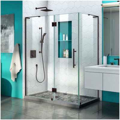Quatra Plus 72" High x 52-3/8" Wide x 34-1/8" Deep Hinged Frameless Shower Enclosure with Clear Glass - image 1