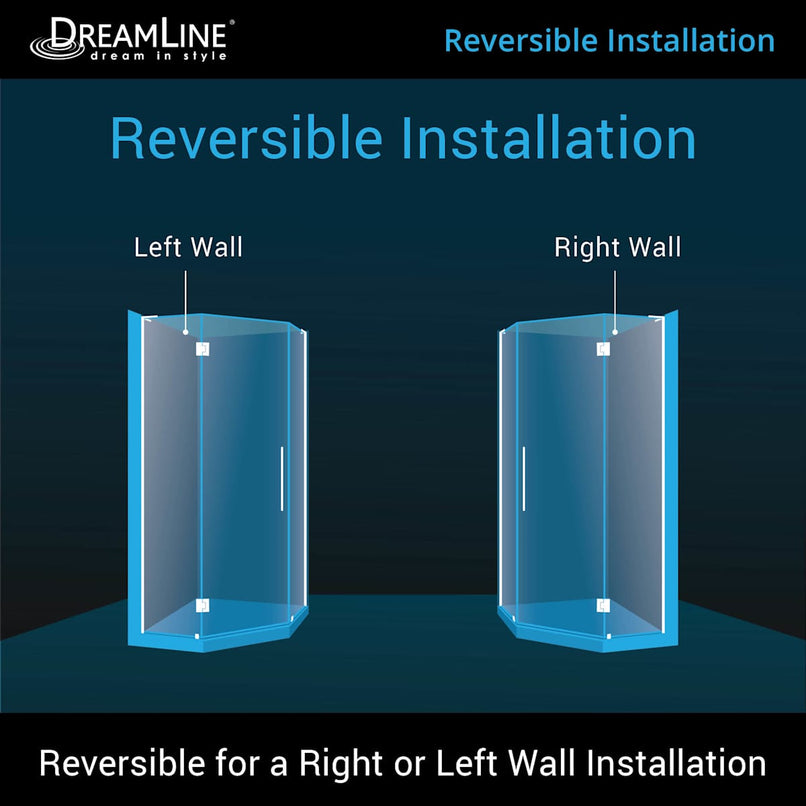 Prism 72" High x 37" Wide x 36-1/8" Deep Pivot Frameless Shower Enclosure with Clear Glass - image 16