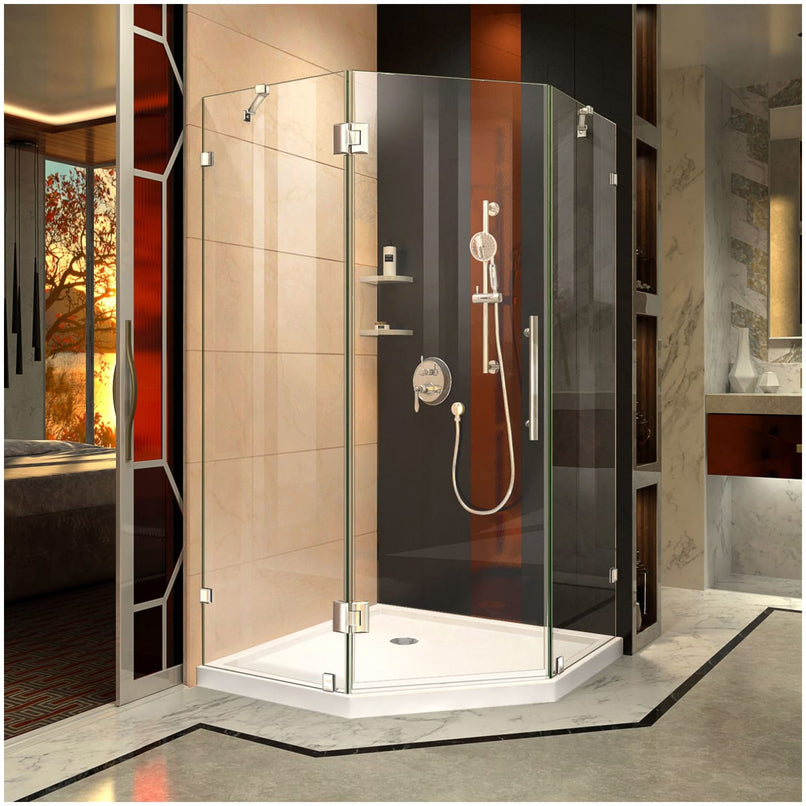 Prism Lux 34-5/16" x 34-5/16" x 72" Fully Frameless Hinged Shower Enclosure - image 1