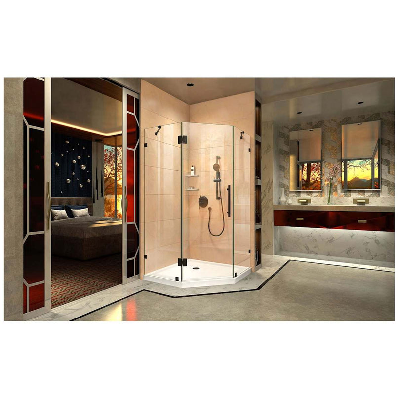 Prism Lux 36 5/16" x 36 5/16" x 72" Fully Frameless Hinged Shower Enclosure - image 2