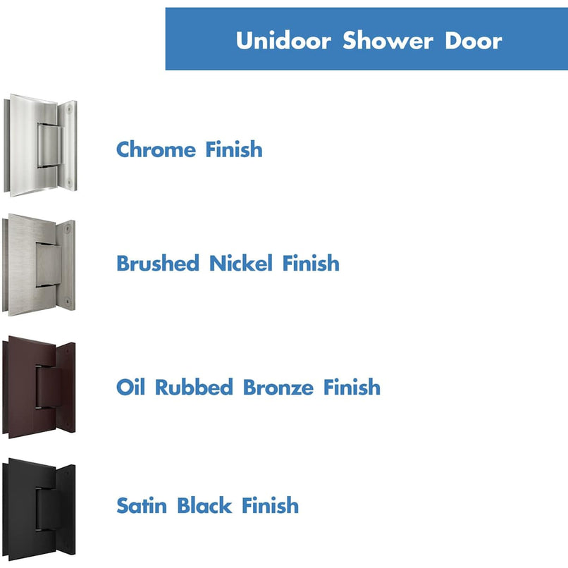 Unidoor Plus 72" High x 30" Wide x 30-3/8" Deep Hinged Frameless Shower Enclosure with Clear Glass - image 20
