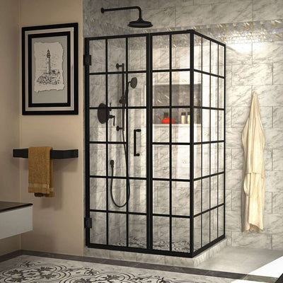 Unidoor Toulon 72" High x 39-7/8" Wide x 34-3/8" Deep Hinged Frameless Shower Enclosure with Clear Glass - image 1