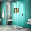 Unidoor Plus 72" High x 46" Wide x 34-3/8" Deep Hinged Frameless Shower Enclosure with Clear Glass - image 1
