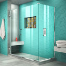 Unidoor Plus 72" High x 58" Wide x 30-3/8" Deep Hinged Frameless Shower Enclosure with Clear Glass - image 1