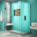 Unidoor Plus 72" High x 59" Wide x 30-3/8" Deep Hinged Frameless Shower Enclosure with Clear Glass - image 1