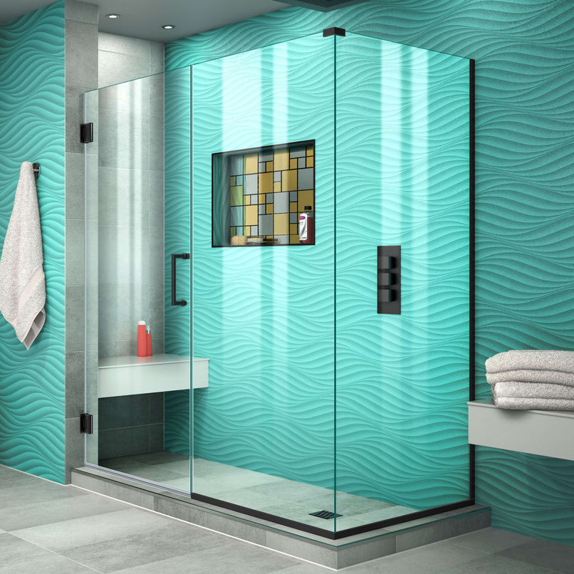 Unidoor Plus 59 in. W x 34 3/8 in. D x 72 in. H Hinged Shower Enclosure - image 1