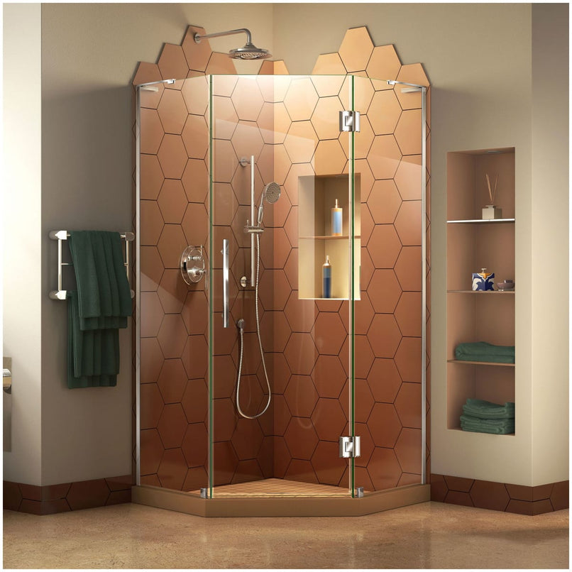 Prism Plus 72" High x 38" Wide x 38" Deep Hinged Frameless Shower Enclosure with Clear Glass - image 1