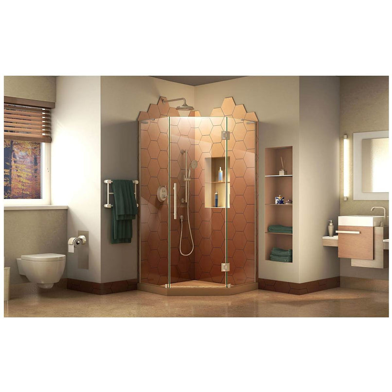 Prism Plus 72" High x 38" Wide x 38" Deep Hinged Frameless Shower Enclosure with Clear Glass - image 9