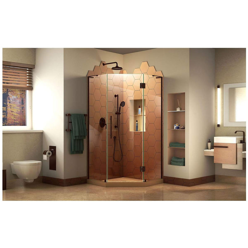 Prism Plus 72" High x 38" Wide x 38" Deep Hinged Frameless Shower Enclosure with Clear Glass - image 12