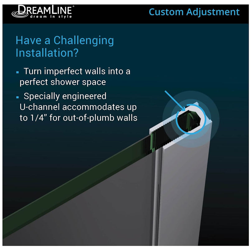 Prism Plus 72" High x 40" Wide x 40" Deep Hinged Frameless Shower Enclosure with Clear Glass - image 2