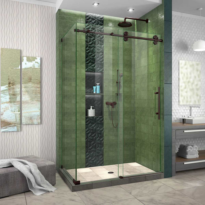Enigma-XO 32 1/2" D x 44 3/8 - 48 3/8" W x 76" H Fully Frameless Sliding Shower Enclosure - image 1
