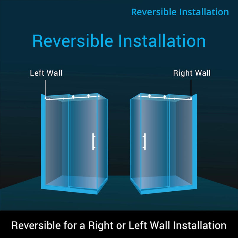 Enigma-X 32 1/2" D x 60 3/8" W x 76" H Fully Frameless Sliding Shower Enclosure - image 3