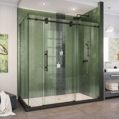 Enigma-XO 32 1/2" D x 68 3/8 - 72 3/8" W x 76" H Fully Frameless Sliding Shower Enclosure - image 1