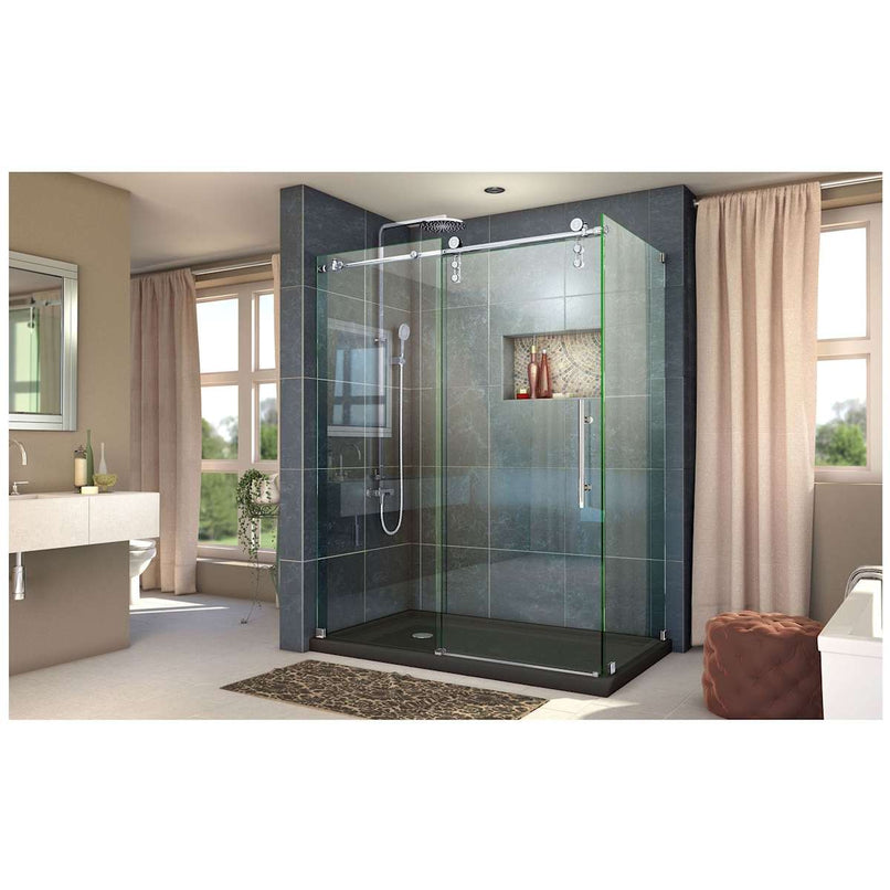 Enigma-Z 76" High x 61" Wide x 34-1/2" Deep Sliding Frameless Shower Enclosure with Clear Glass - image 9