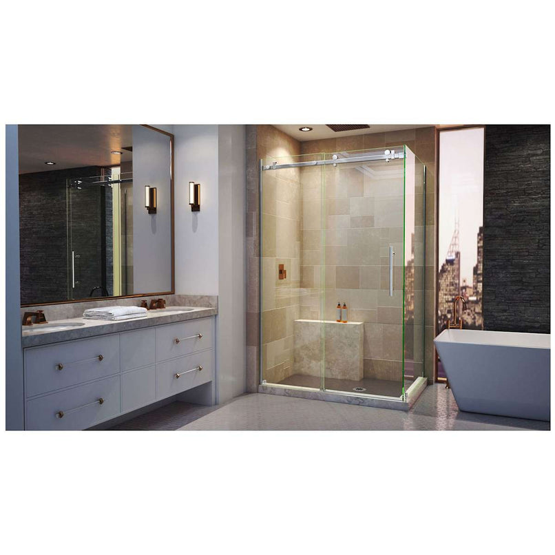 Enigma Air 76" High x 48-3/8" Wide x 34-3/4" Deep Sliding Frameless Shower Enclosure with Clear Glass - image 9