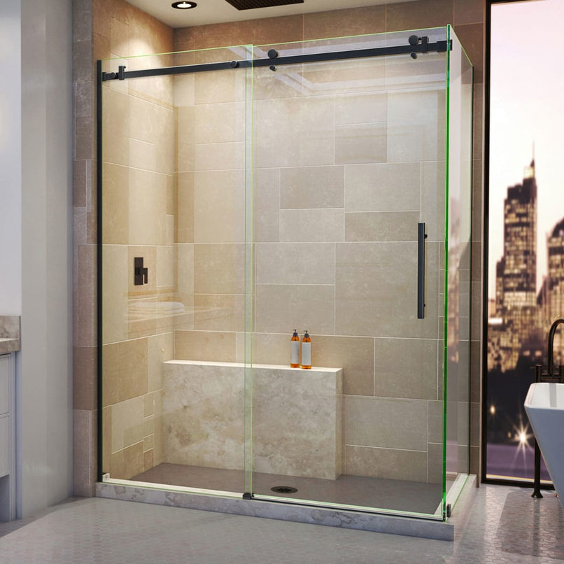 Enigma Air 34-3/4" D x 60-3/8" W x 76" H Frameless Sliding Shower Enclosure - image 1