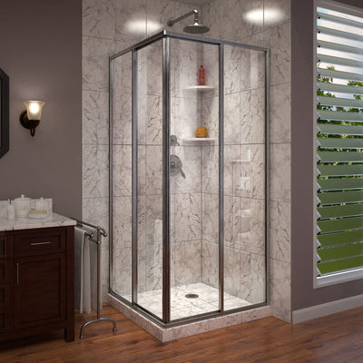 Cornerview 72" High x 34-1/2" Wide x 34-1/2" Deep Sliding Framed Shower Enclosure with Clear Glass - image 1